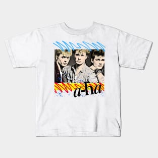 Original Vintage Styled 1980s A-Ha Design Kids T-Shirt